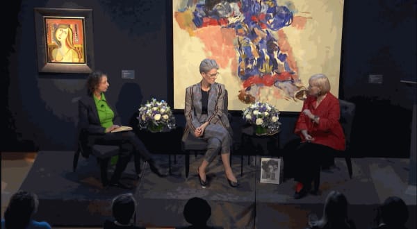 Griselda Pollock, Gilane Tawadros, Beth Greenacre in Conversation at Christie's, London | AWITA