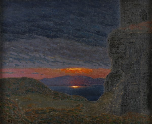 Pelle Swedlund, Sunset at the Fortress - Rainstorm (Solnedgång vid Borgen - regnby), 1904 ca.