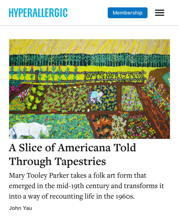 John Yau reviews Mary Tooley Parker