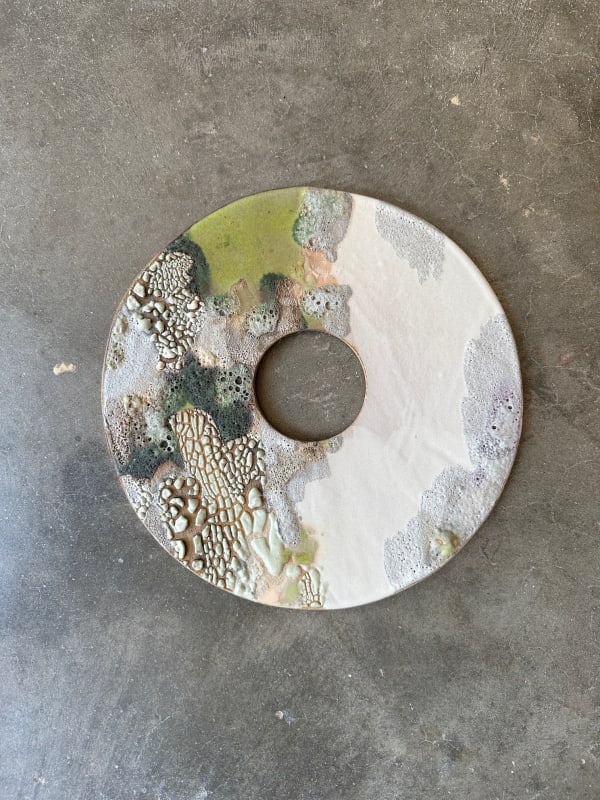 Green Jade Bi stoneware and glazes 12 in diameter (RL009)