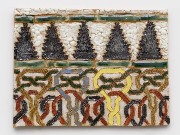 Raina Lee (b. 1976) Nasrid Tile Wall at the Alhambra, 2025 Stoneware and glazes 4 1/4 x 6 1/4 in