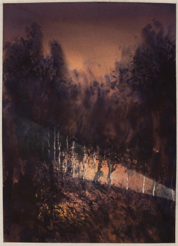 Bholanath Rudra (b.1984) Forest Scene III Watercolour on paper 29.92 x 21.45 in. (76 x 54.5 cm.) 2024, Kolkata