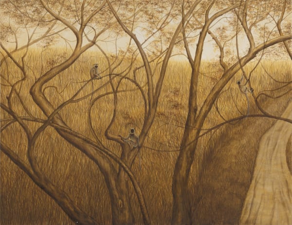 Santanu Debnath (b.1995) Antaheen Watercolour on paper A - 22 x 56.9 in. 2024