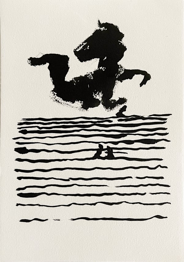 Michael Günzburger (1974) Breath In Breath Out [4] (Series Breath In) Ink on paper 11.73 x 8.22 in. 2024