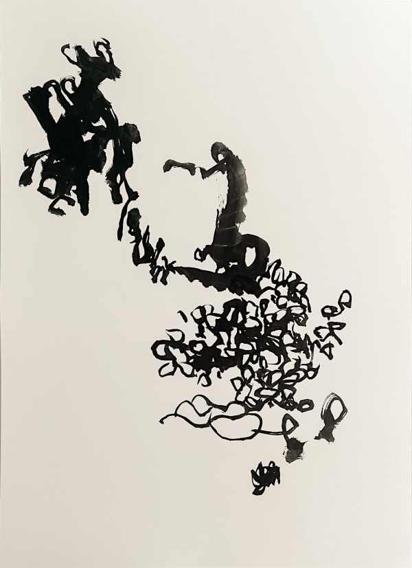 Michael Günzburger (1974) Breath Out Breath In [5] (Series Breath Out) Ink on paper 29.7 x 21.69 in. 2024