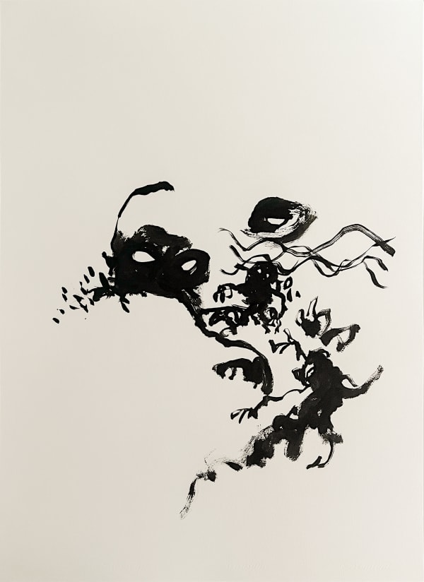 Michael Günzburger (1974) Breath Out Breath In [6] (Series Breath Out) Ink on paper 29.7 x 21.69 in. 2024