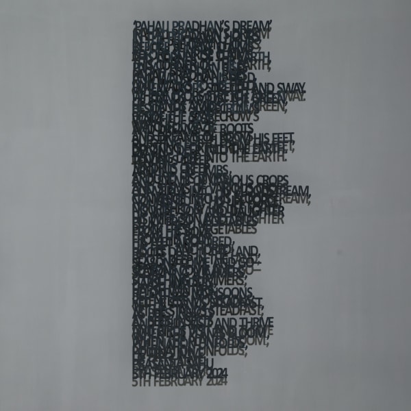 Prasanta Sahu (b.1968) Pahali Pradhan’s Dream Laser-cut Mild Steel and enamel paint 73 1/4 x 36 3/8 x 4 in. 2025