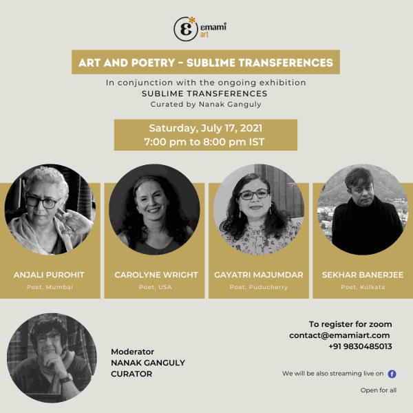 Art and Poetry – Sublime Transferences July 17, 2021 | 7 pm to 8 pm