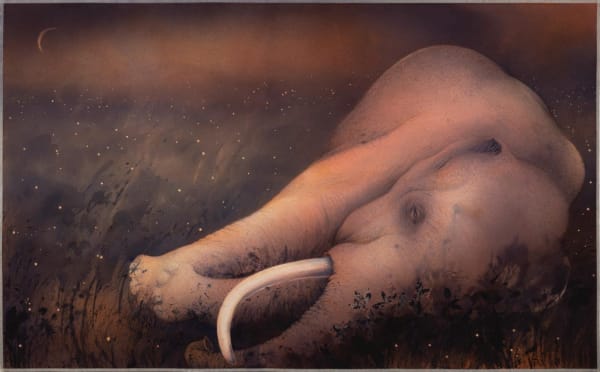 Bholanath Rudra (b.1984) Rustle II Watercolour on paper 55.31 in. x 88.77 in. (140.5 x 225.5 cm.) 2024, Kolkata