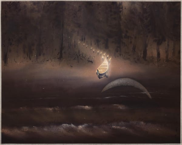 Bholanath Rudra (b.1984) The Golden Boat I Watercolour on paper 44.09 x 55.31 in. (112 x 140.5 cm.) 2024, Kolkata