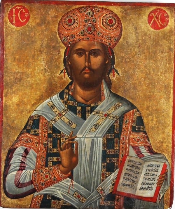 Monumetal Icon of Christ the High Priest, Cretan, 16th century