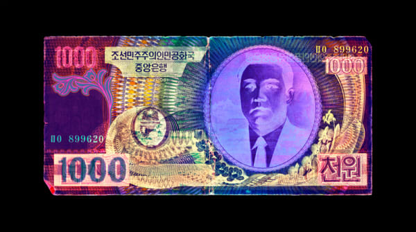 David LaChapelle, Negative Currency: One Thousand South Korean Won used as Negative, 2025