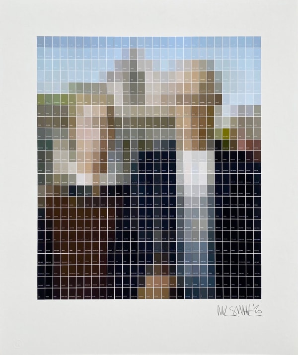 AMERICAN GOTHIC - 0%, 2020 667 colour chip collage on Cresent RagMat Museum. Unframed. 80 x 95cm. Edition of 1 plus 1 artist's proof