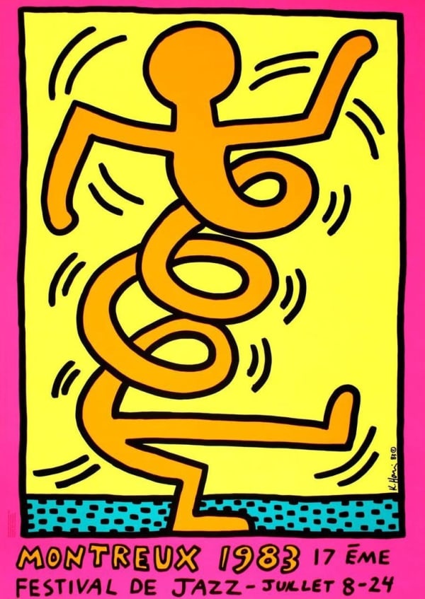 Montreux Jazz Festival (Orange Man), 1983 One from the series of 3 silkscreen editions for the annual Jazz Festival in...