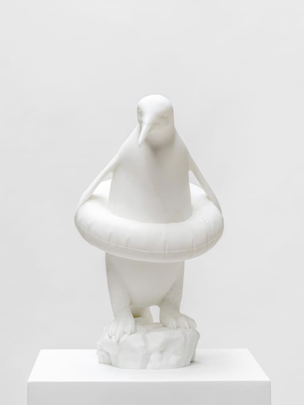 Marble sculpture of Inflatable from the series Dystopian Animals, Filippo Tincolini artwork