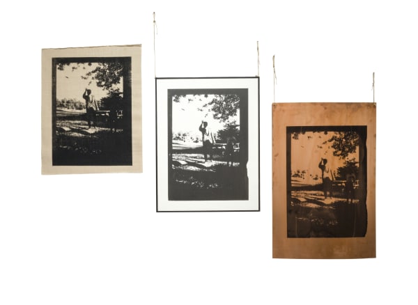 Flying Saucer | الصحن الطائر 2015 Silkscreen Ink on Canvas, Paper and Copper | حبر من الحرير على قماش وورق ونحاس 44 x 58, 45 x 61, 45 x 70 cm