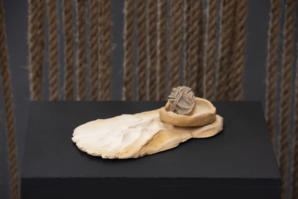 STANDING AT THE RUIN II 2023 CLAY AND DESERT ROSE 19 X 11 X 5 CM