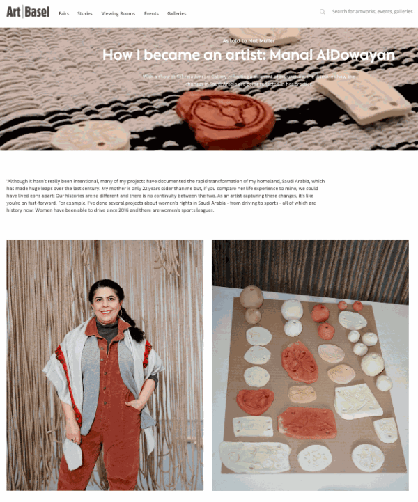 How I became an artist: Manal AlDowayan, Art Basel - Nat Muller