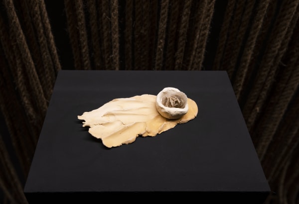 STANDING AT THE RUIN I 2023 CLAY AND DESERT ROSE 16 X 8 X 4 CM