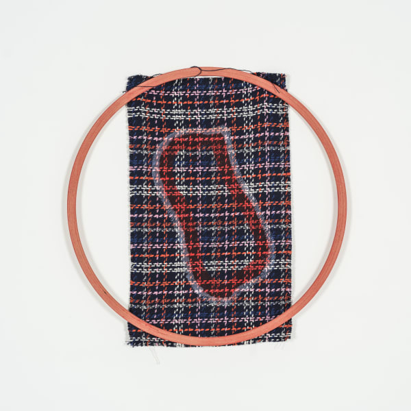 Johyun Gallery Seoul Claude Viallat 2021Ce003 2021 60 X 60 Cm Acrylic On Fabric And Gym Circle