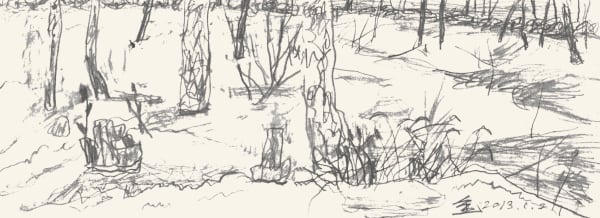 82 Landscape 2013 Pencil On Paper 31 7 X 88 Cm 2