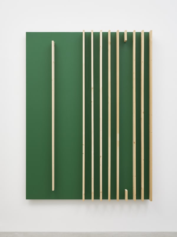 Kishio Suga Edges of Spatial Cause 2022 Wood, Acrylic 180.0 x 134.7 x 14.3 cm 60,000USD