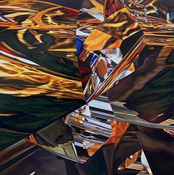 Jin Meyerson Pyrokenisis 2023 Oil And Acrylic Polymer On Canvas 150 x 150 cm 60,000 USD