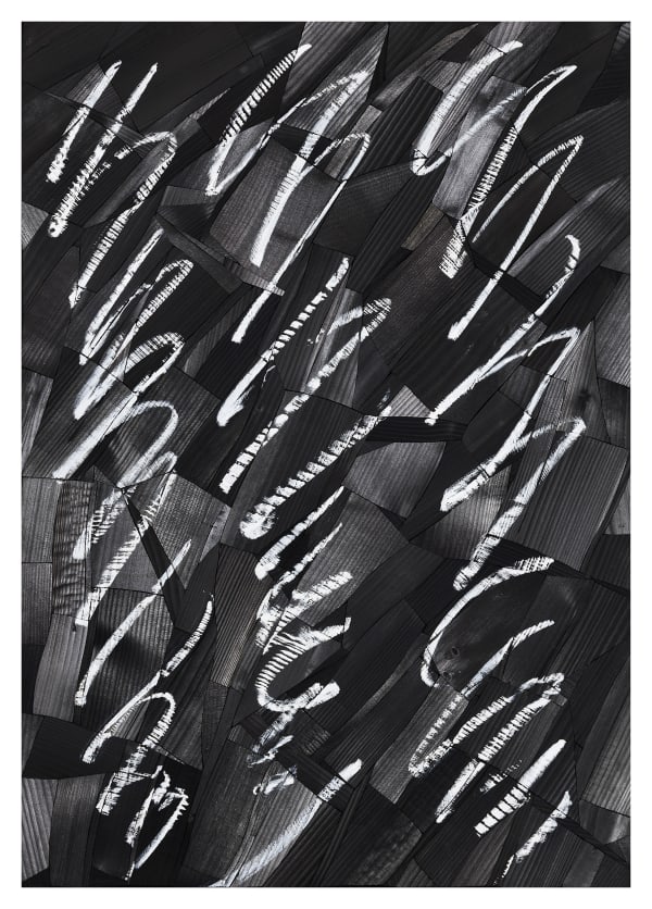 Lee Bae Issu du Feu White Line-a7, 2023 Charcoal on canvas 117 x 82 cm $63,000 USD