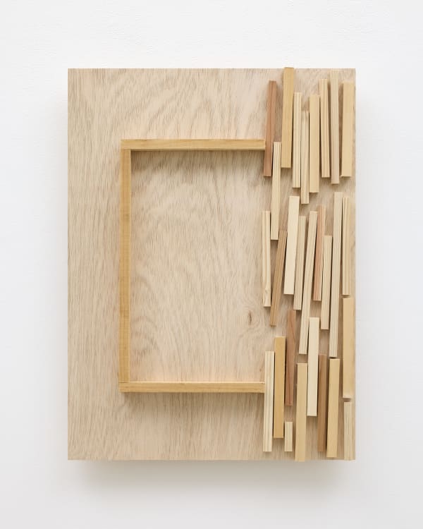 Kishio Suga Dual Scene of Made Causes, 2024 Wood 61.6 x 45.3 x 7.2 cm