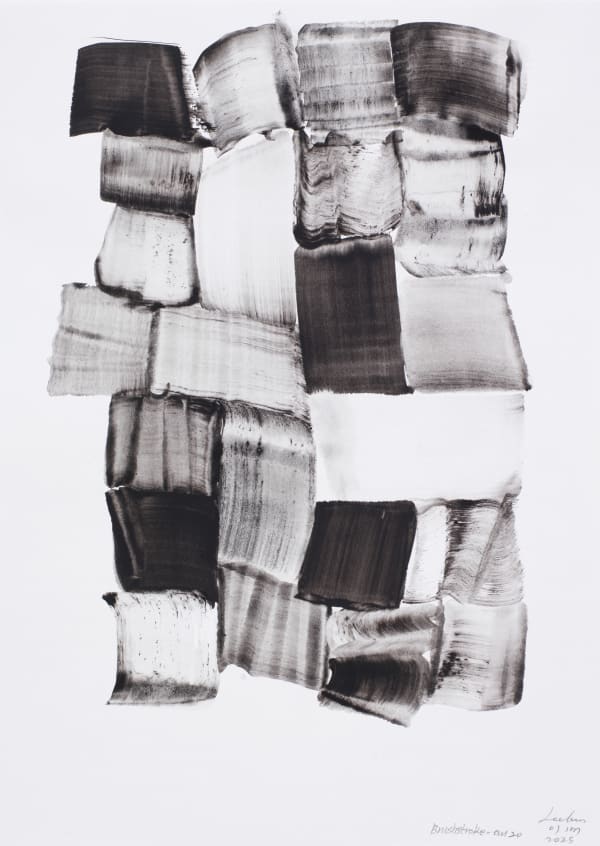 Lee Bae Brushstroke-au20, 2025 Black Water Colours on Paper 42 x 29.5 cm