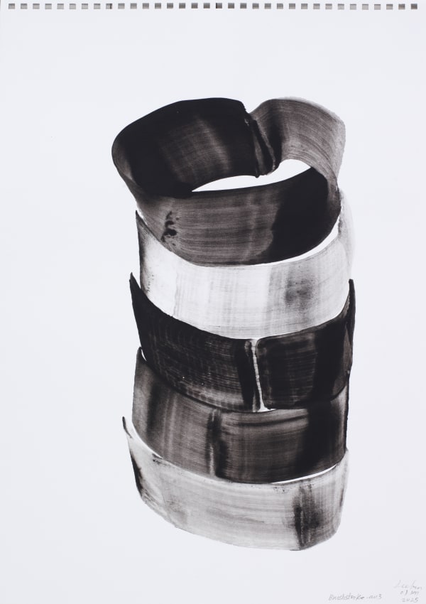 Lee Bae Brushstroke-au3, 2025 Black Water Colours on Paper 42 x 29.5 cm