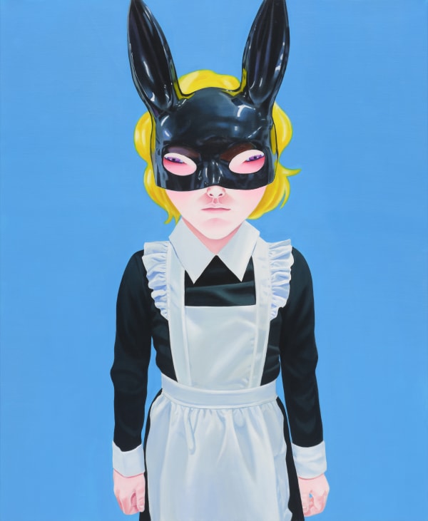 Lee So Yeun Black Rabbit Mask, 2024 Oil on Canvas 110 x 90 cm