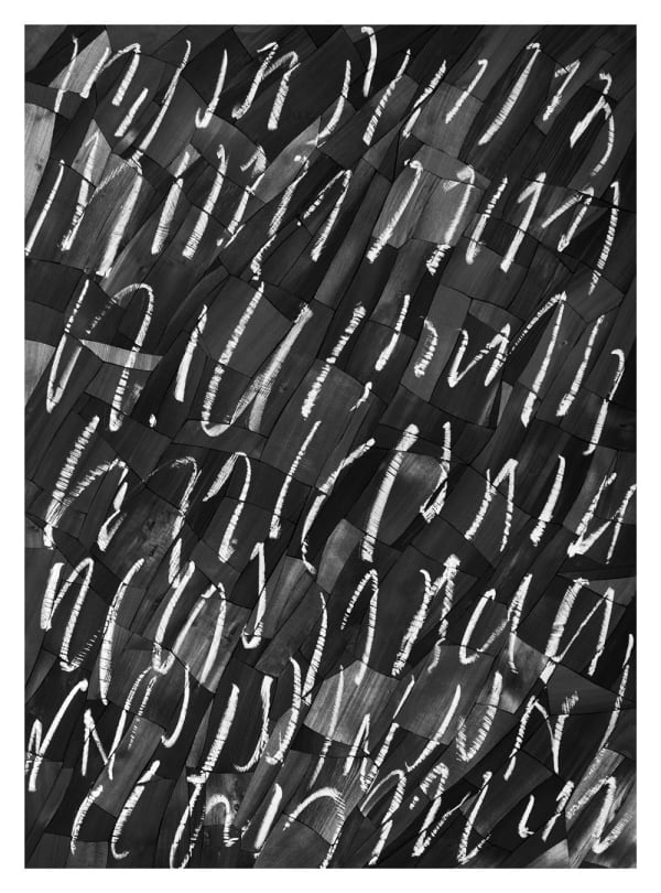 Lee Bae Issu du feu White Line w-2, 2024 Charcoal on canvas 117 x 85 cm $126,000 USD