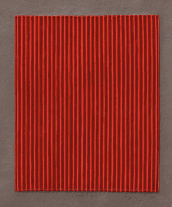 Park Seo-Bo Ecriture No. 24-22 (19/30) 2022 Relief print with Korean Hanji Paper and Hand-Coloring 65.5 x 54.5 cm 24,000USD