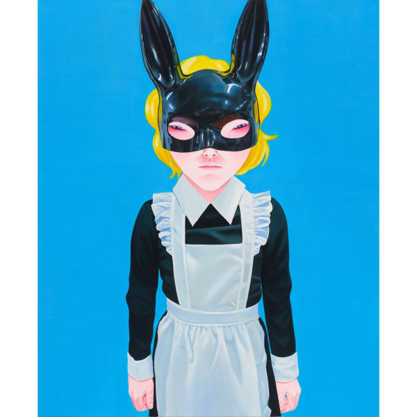 Lee So Yeun Black Rabbit Mask 2024 Oil-on-canvas 116.8 x 91 cm