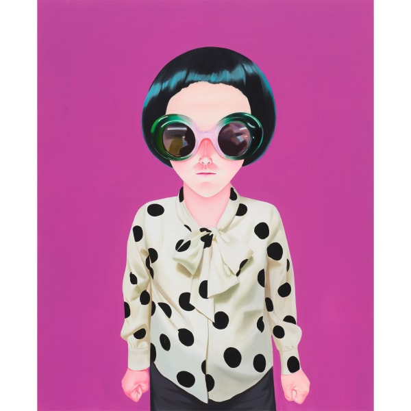Lee So Yeun Green Glasses 2024 Oil on Canvas 116.8 x 91 cm