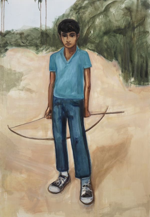 Blue Boy (Bow and Arrow), 2024, Oil and acrylic on canvas