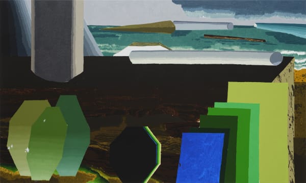 파도에 떠내려온 것들 Washed Away by the Waves, watercolor on canvas, 97x162.2cm, 2022