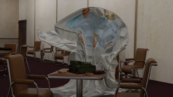 Hindenburg lounge, HD video, 3D animation, footage, color, sound, 15min, 2022