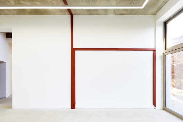 Vertical Line, pigment on wood frame for canvas, dimension variable, 2022