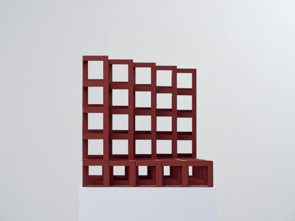 5 by 5 Grid, steel plate, rust-proof paint, 50x50x50cm, 2021