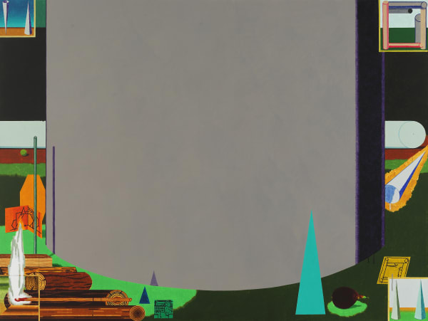 두 개의 원기둥(부분8) Two Columns(Part8), watercolor on canvas, 150x200cm, 2021