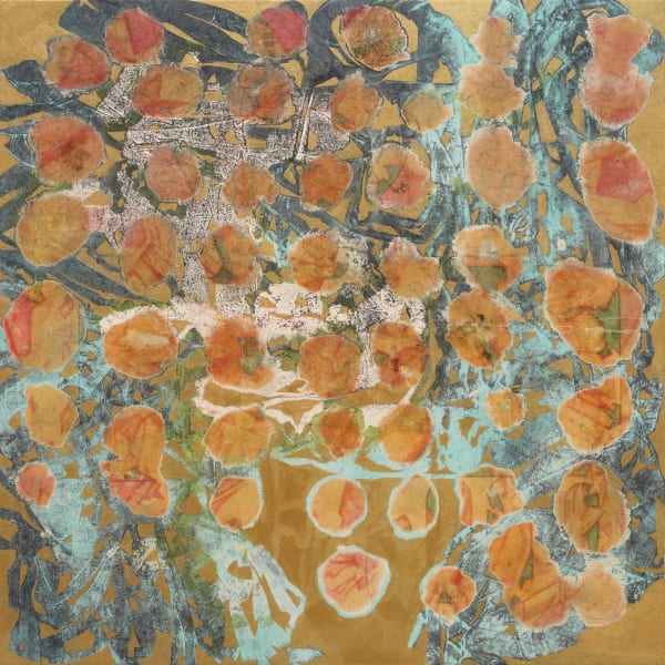하귤 Watson pomelo, 장지에 과슈, 먹, 밀랍, 아크릴, 85x85cm, 2020