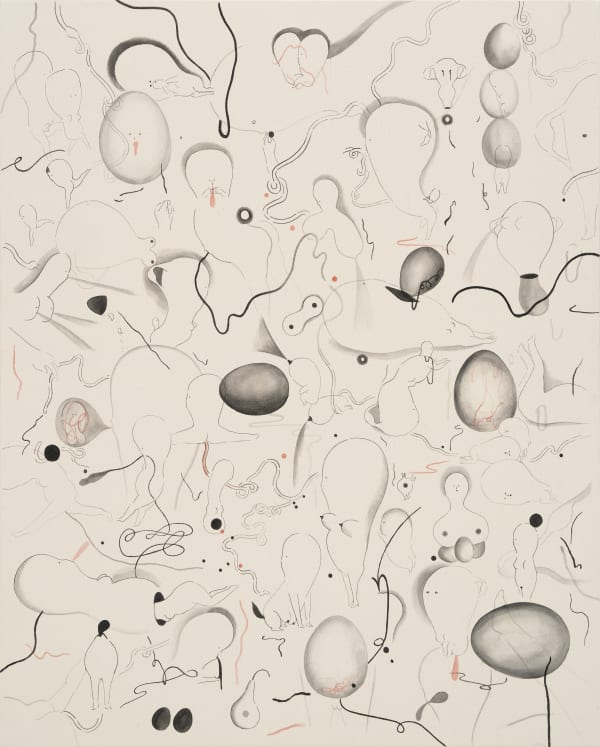 Womb Drawing 3, acrylic on canvas, 162.2x130.3cm, 2021
