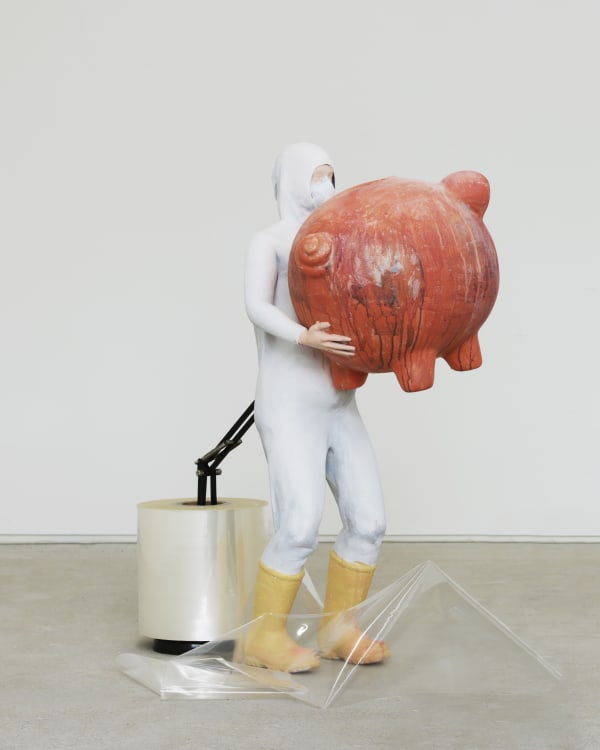 타이벡을 입어, 그럼 안전해 보이잖아 Put on the Tyvek, then it looks safe, pla, 아크릴, 비닐, 거치대, pla, acrylic, vinyl, cradle, 70x50x90cm, 2024