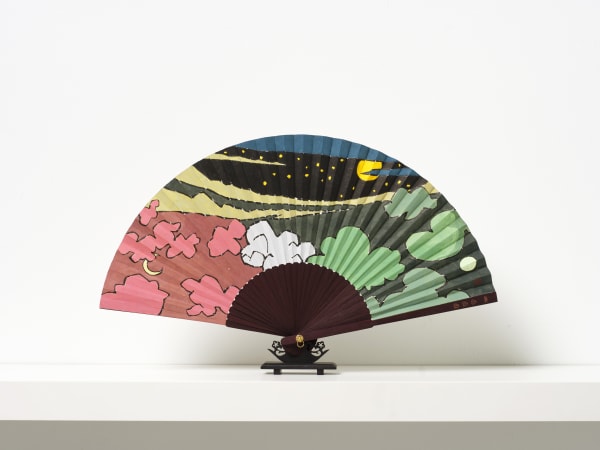 구름 Cloud 종이에 먹과 잉크, 부채 folding fan; ink on paper, 29×53cm, 2024
