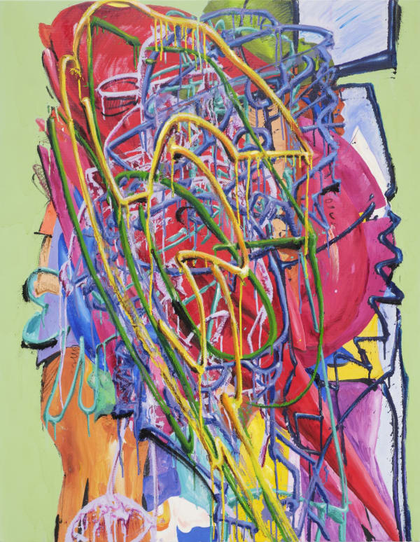 덩크 Dunk, spray paint and oil on canvas, 116.8x91cm, 2024