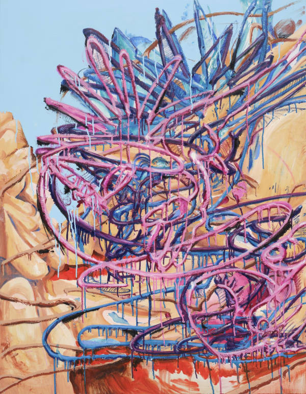 쿵 KUUUNG, spray paint and oil on canvas, 116.8x91cm, 2024