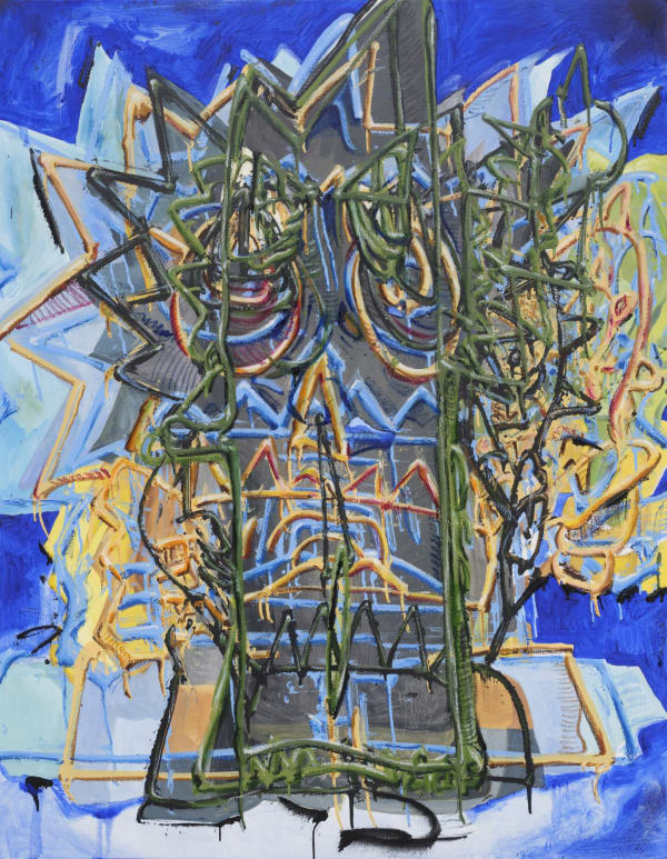 두 도깨비 Two Dokkebi, spray paint and oil on canvas, 116.8x91cm, 2024