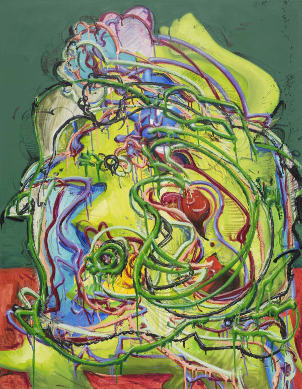 두 도깨비 Two Dokkebi, spray paint and oil on canvas, 116.8x91cm, 2024